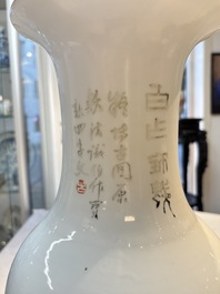 A Chinese famille rose 'Antiquities&rsquo; vase, signed Fang Jiazhen 方家珍, dated 1891