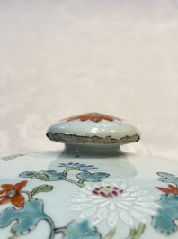 A Chinese famille rose &lsquo;Crane in a Garden&rsquo; tureen and cover, Qianlong