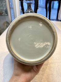 A Chinese blue and white 'Eight Immortals' vase, Kangxi