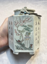 A Chinese famille rose covered 'Dragon' bowl and a teapot, Guangxu and Wang Yongshun 汪永順 mark, 19/20th C.
