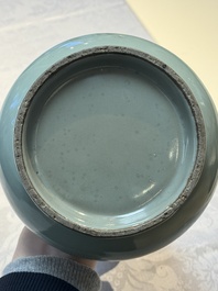 A Chinese Longquan celadon bottle vase, Song/Yuan