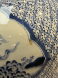 A Chinese blue and white 'Eight Immortals' vase, Kangxi