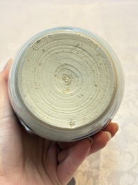 Three Chinese blue and white tea caddies, Chenghua mark, Shunzhi and later
