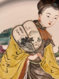 An unusual pair of Chinese Canton famille rose dishes, 19th C.