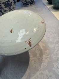 An unusual Dutch Delft dor&eacute; chinoiserie plate, 1st half 18th C.