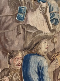 A pair of Brussels historical 'The Art of War' tapestries after Lambert De Hondt II, Judocus de Vos workshop, early 18th C.