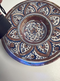 An Italian maiolica lustreware deep plate, Gubbio, 16th C.