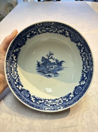 Four Chinese blue and white bowls, Qi Zhen Ru Yu 奇珍如玉 and Ding mark, Kangxi/Qianlong