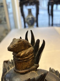 A Chinese or Japanese gilt-lacquered figure of Hayagrīva, 19th C.