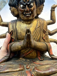A Chinese or Japanese gilt-lacquered figure of Hayagrīva, 19th C.