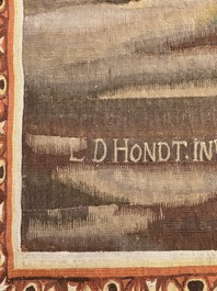 A pair of Brussels historical 'The Art of War' tapestries after Lambert De Hondt II, Judocus de Vos workshop, early 18th C.