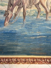 A pair of Brussels historical 'The Art of War' tapestries after Lambert De Hondt II, Judocus de Vos workshop, early 18th C.