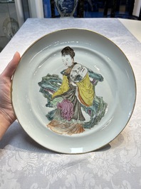 An unusual pair of Chinese Canton famille rose dishes, 19th C.