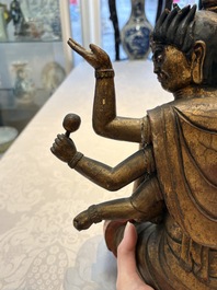 A Chinese or Japanese gilt-lacquered figure of Hayagrīva, 19th C.