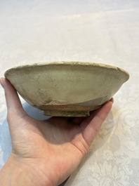 A Chinese Cizhou iron-red-decorated yellow-ground 'Poem' bowl with a wooden box, Jin