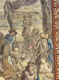 A pair of Brussels historical 'The Art of War' tapestries after Lambert De Hondt II, Judocus de Vos workshop, early 18th C.