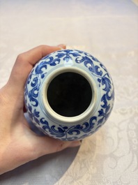 Three Chinese blue and white tea caddies, Chenghua mark, Shunzhi and later