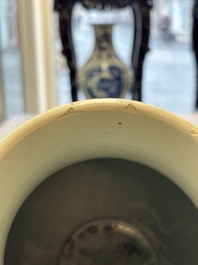 A Chinese blue and white 'Hu' vase with phoenixes, Qianlong
