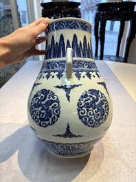 A Chinese blue and white 'Hu' vase with phoenixes, Qianlong