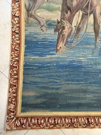 A pair of Brussels historical 'The Art of War' tapestries after Lambert De Hondt II, Judocus de Vos workshop, early 18th C.