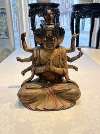 A Chinese or Japanese gilt-lacquered figure of Hayagrīva, 19th C.