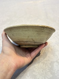 A Chinese Cizhou iron-red-decorated yellow-ground 'Poem' bowl with a wooden box, Jin
