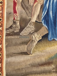 A pair of Brussels historical 'The Art of War' tapestries after Lambert De Hondt II, Judocus de Vos workshop, early 18th C.