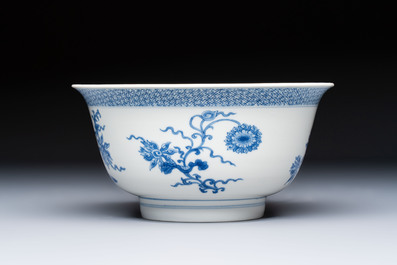 A Chinese blue and white 'Lotus' bowl, Chenghua mark, Kangxi
