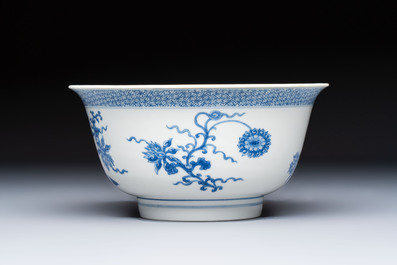 A Chinese blue and white 'Lotus' bowl, Chenghua mark, Kangxi