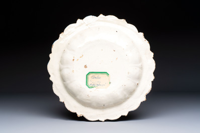 A blue, white and manganese Italian 'Factory' dish, Savona, 17/18th C.
