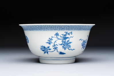 A Chinese blue and white 'Lotus' bowl, Chenghua mark, Kangxi