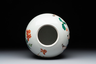 A Chinese famille rose 'Ladies and Boys' jar, Yongzheng/Qianlong