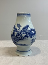 A Chinese blue and white 'Scholars in a Landscape' vase, Yongzheng mark and of the period