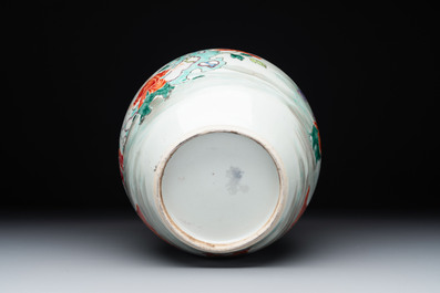 A Chinese famille rose 'Ladies and Boys' jar, Yongzheng/Qianlong