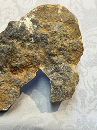 A Chinese sandstone 'Bai Ma Shi Zu 白馬舐足' carving, Northern Wei