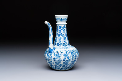 A Chinese blue and white 'Floral' kendi, Kangxi