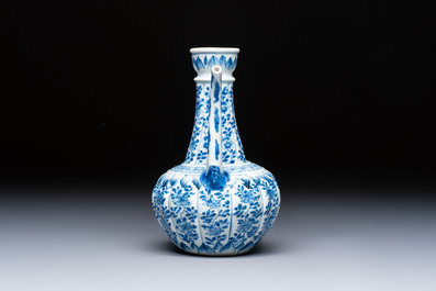 A Chinese blue and white 'Floral' kendi, Kangxi