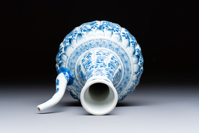 A Chinese blue and white 'Floral' kendi, Kangxi