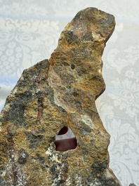 A Chinese sandstone 'Bai Ma Shi Zu 白馬舐足' carving, Northern Wei