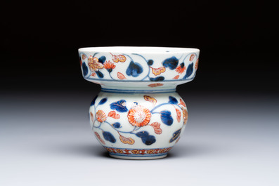 A rare Japanese Imari container or stand with floral design, Edo, early 18th C.