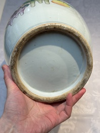 A pair of Chinese famille rose 'Chui Xiao Yin Feng 吹簫引鳳' vases, signed Pan Zhaotang 潘肇唐, dated 1923