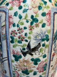 Two Chinese Canton famille rose vases with narrative design, 19th C.