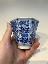 16 Chinese blue and white cups and 24 saucers, various marks, Kangxi and later