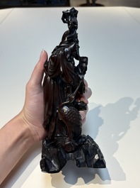 Six Chinese wooden and bamboo carvings, 19/20th C.