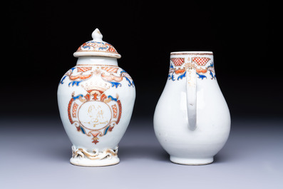 A Chinese armorial export 12-piece tea service with crowned monograms, Qianlong