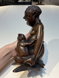 Six Chinese wooden and bamboo carvings, 19/20th C.