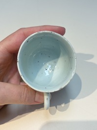 A Chinese grisaille semi-erotic 'La Nourriture' nine-piece tea service, Qianlong
