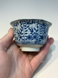 16 Chinese blue and white cups and 24 saucers, various marks, Kangxi and later