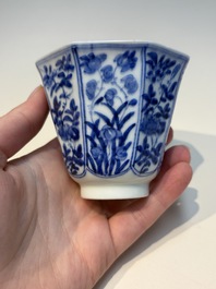 16 Chinese blue and white cups and 24 saucers, various marks, Kangxi and later