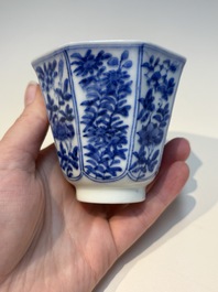16 Chinese blue and white cups and 24 saucers, various marks, Kangxi and later